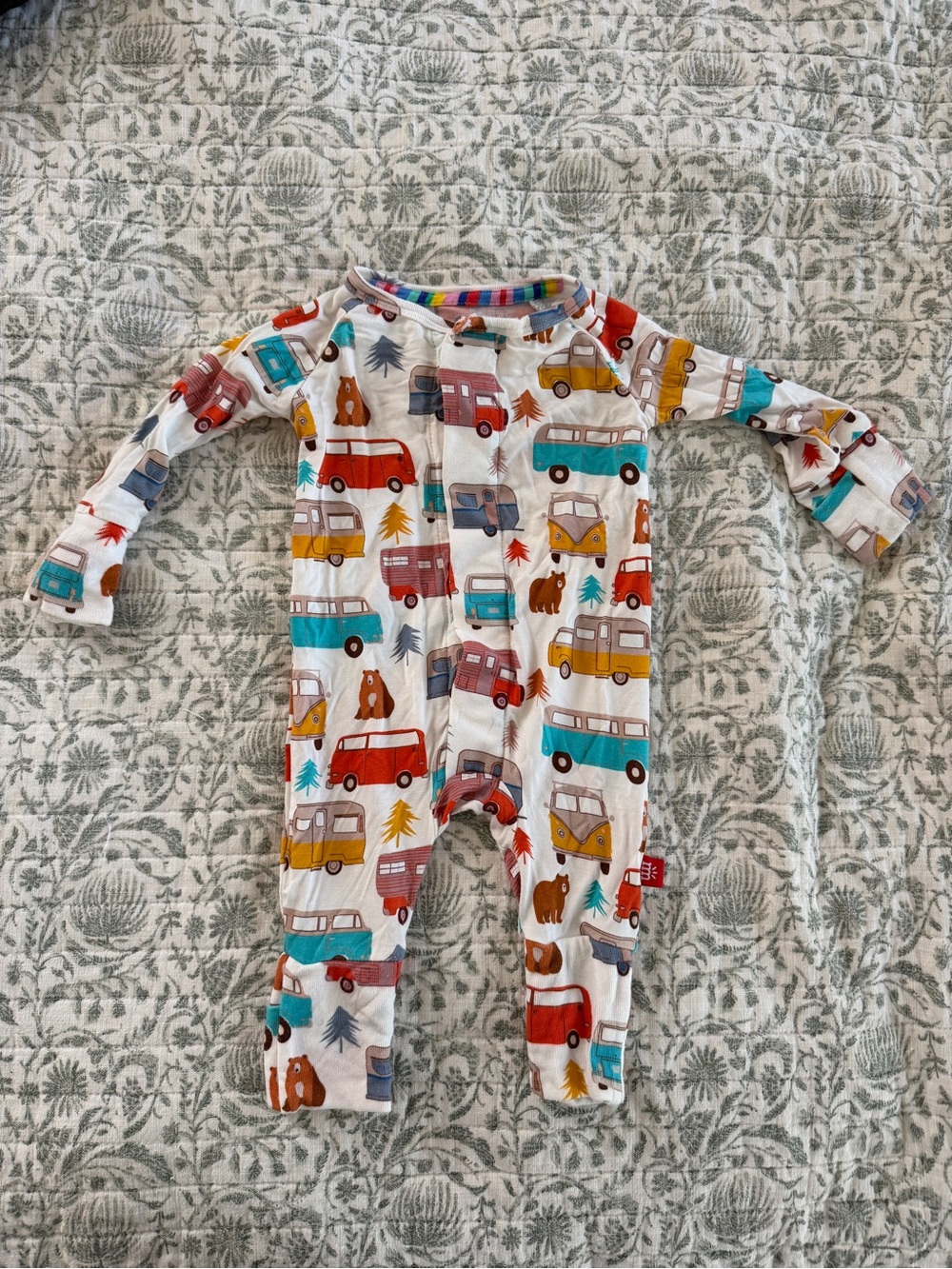 Magnetic Me White One-Piece with Colorful Campervan Print
